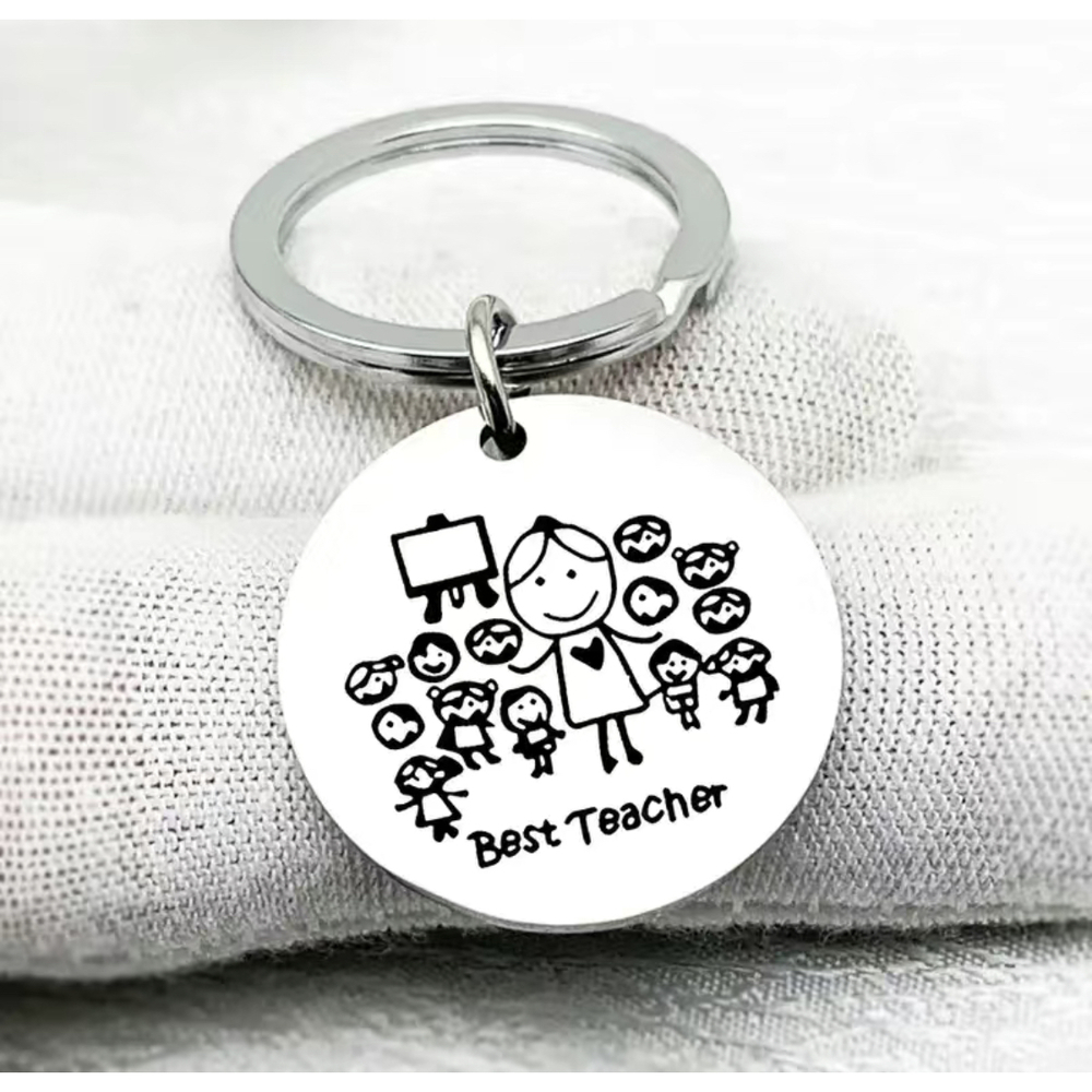 3/$25 Best Teacher Stainless Steel Keychain NEW